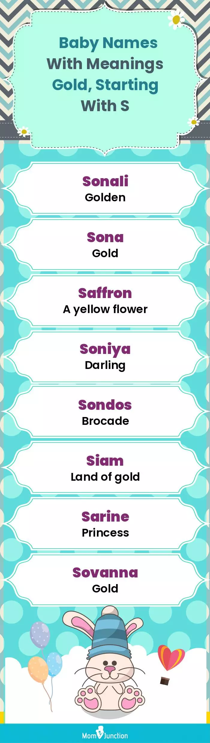  Baby Names with Meanings Gold, Starting With S(infographic)