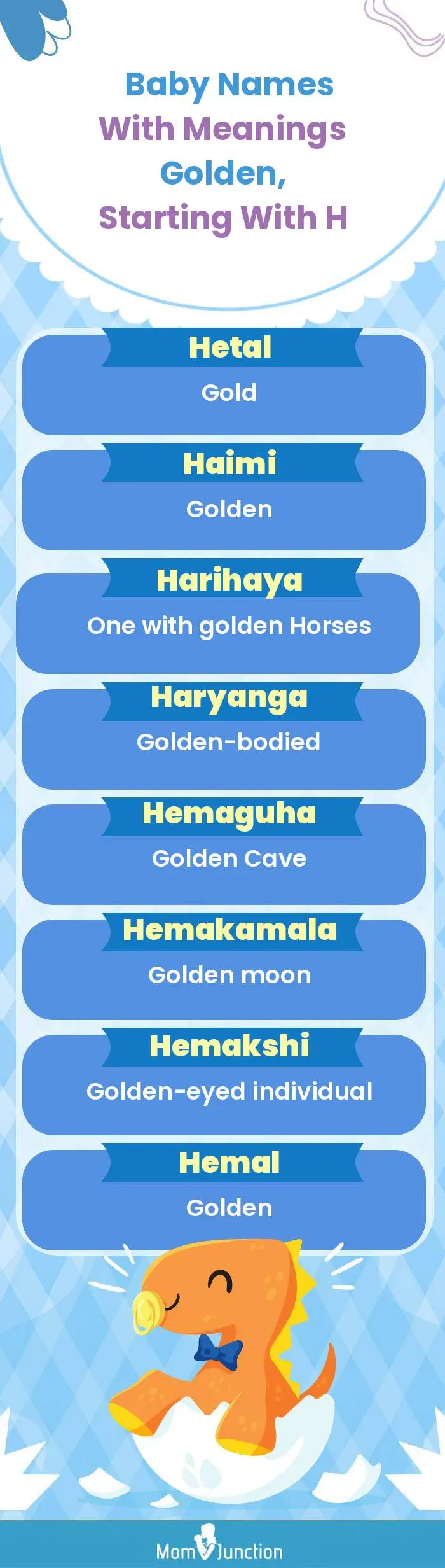  Baby Names with Meanings Golden, Starting With H(infographic)