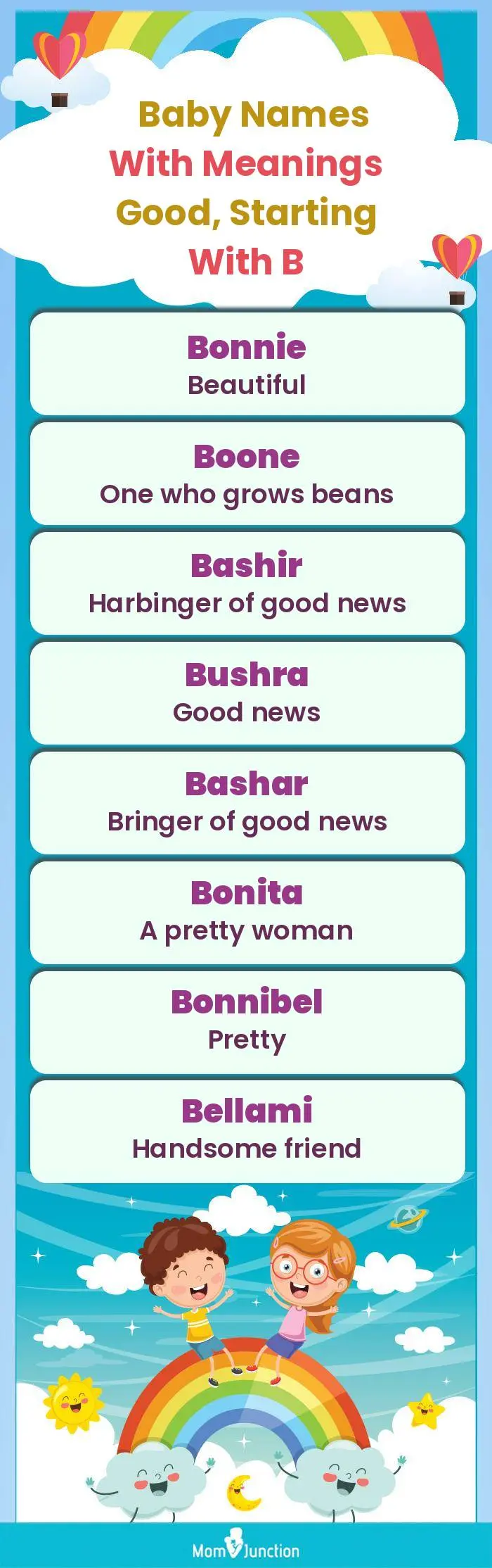  Baby Names with Meanings Good, Starting With B(infographic)