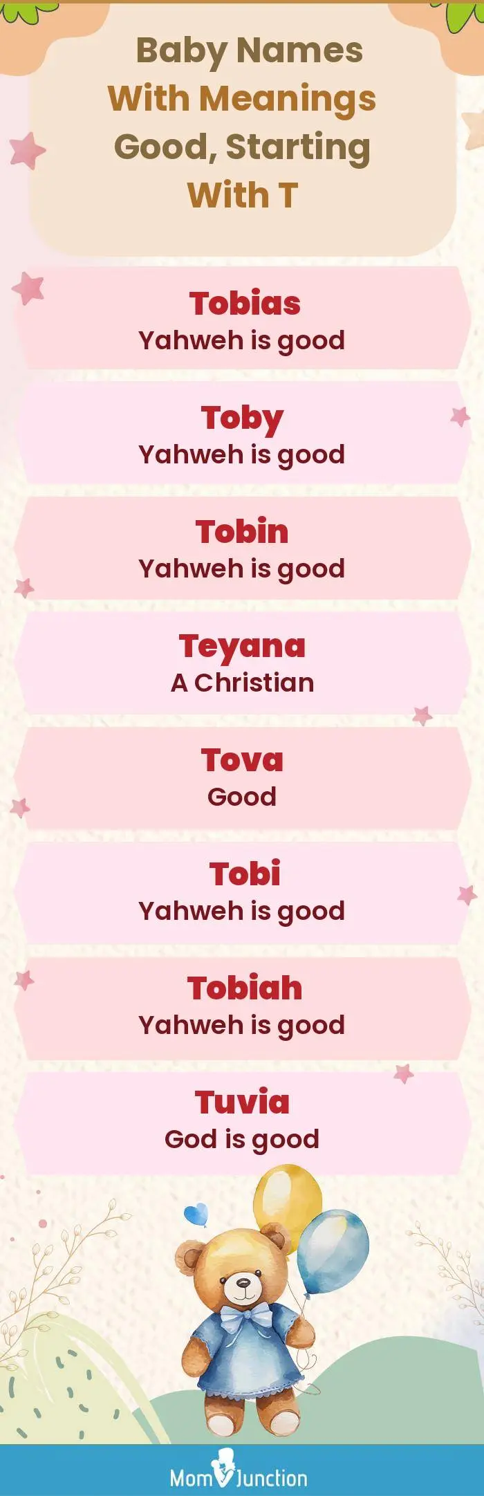  Baby Names with Meanings Good, Starting With T(infographic)