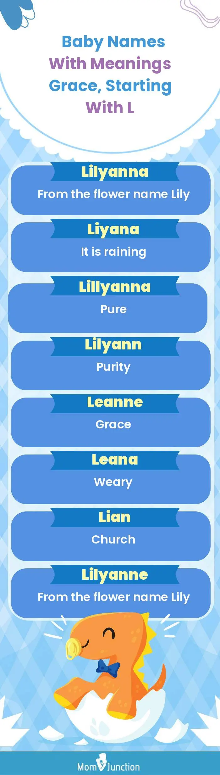  Baby Names with Meanings Grace, Starting With L(infographic)