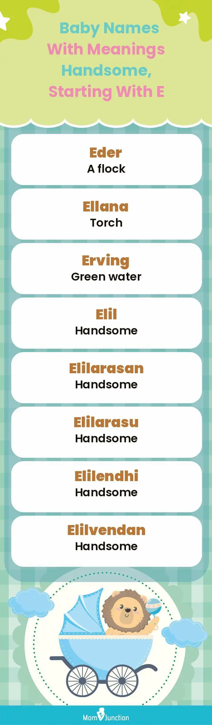  Baby Names with Meanings Handsome, Starting With E(infographic)