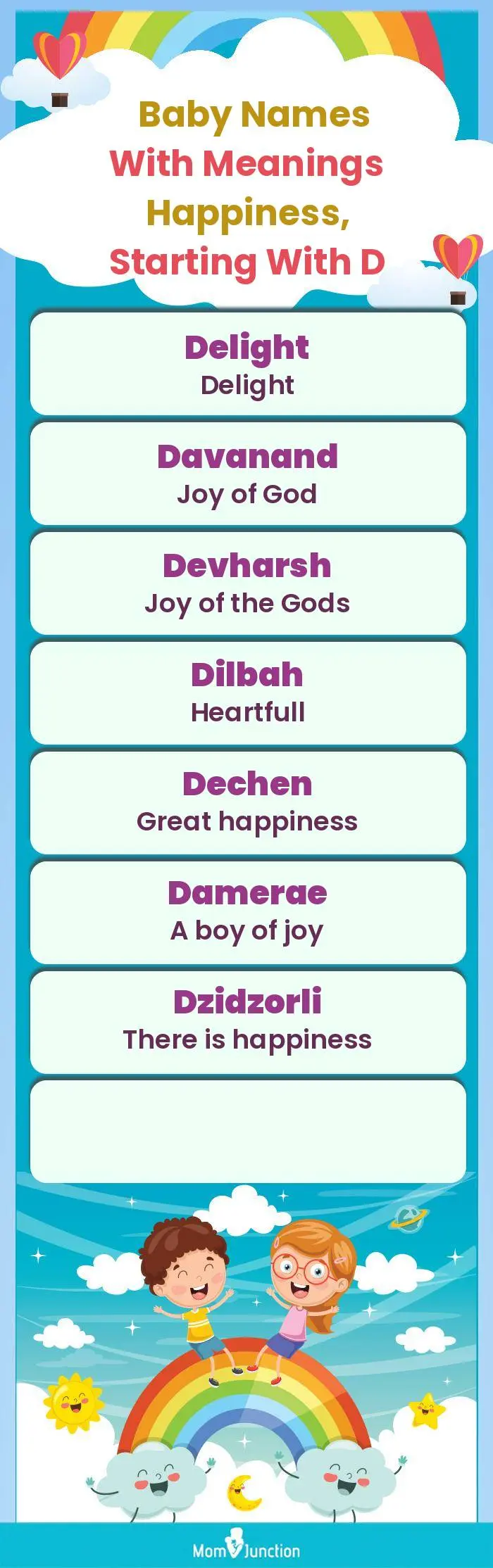  Baby Names with Meanings Happiness, Starting With D(infographic)