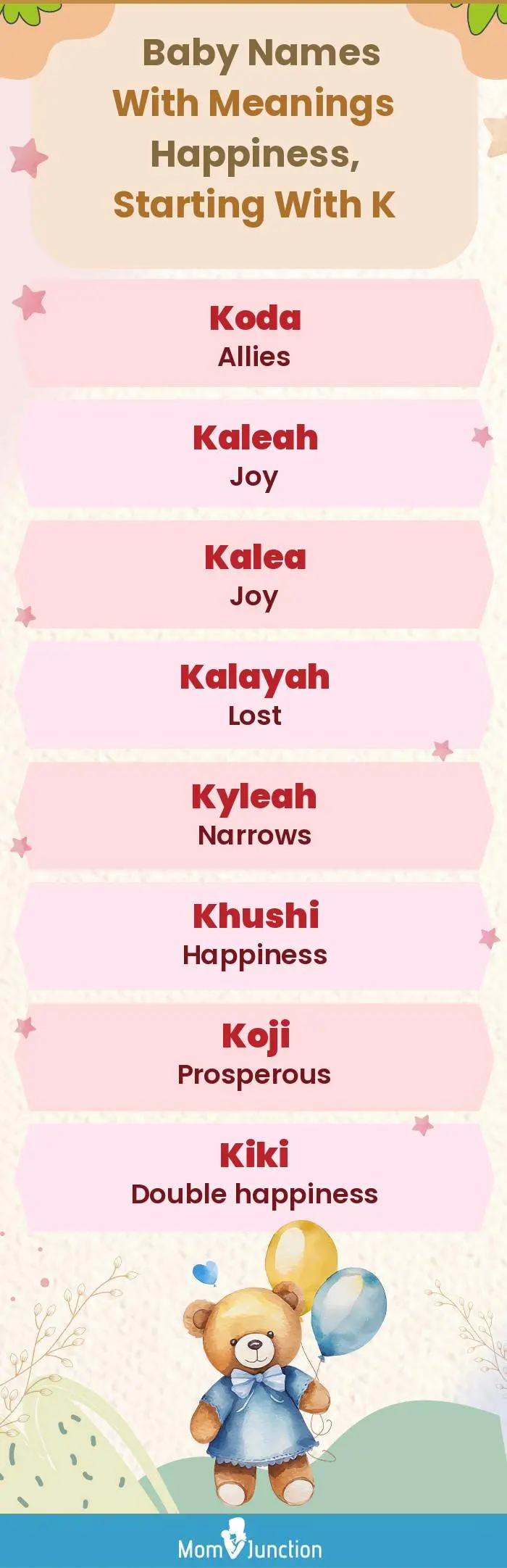  Baby Names with Meanings Happiness, Starting With K(infographic)