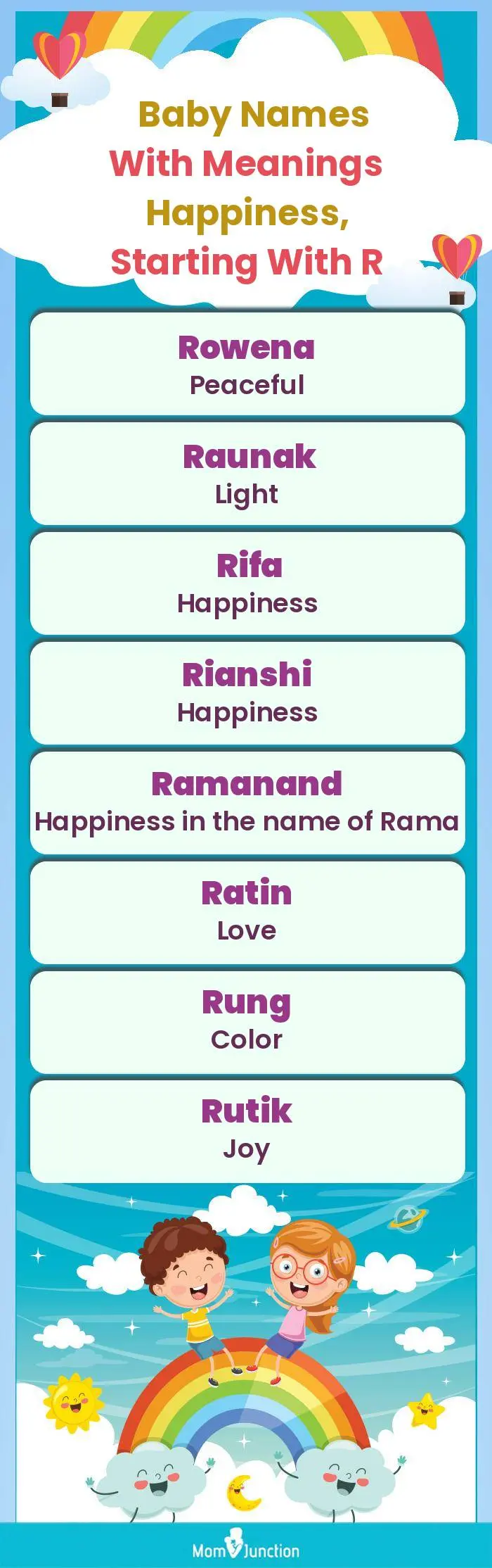  Baby Names with Meanings Happiness, Starting With R(infographic)