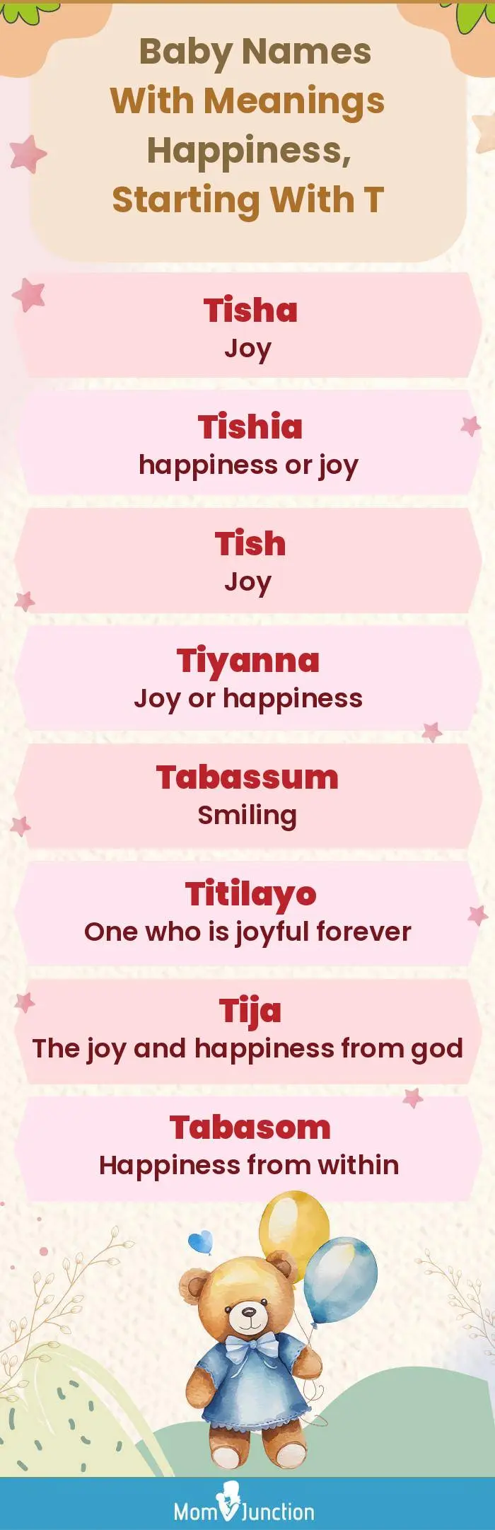  Baby Names with Meanings Happiness, Starting With T(infographic)