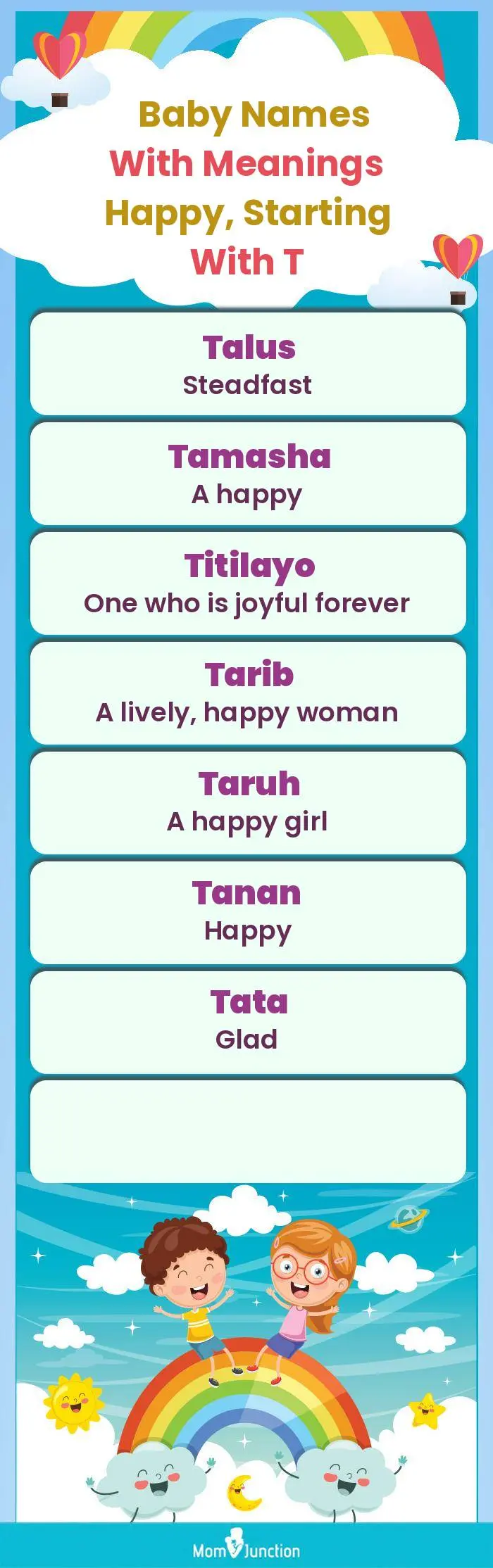  Baby Names with Meanings Happy, Starting With T(infographic)