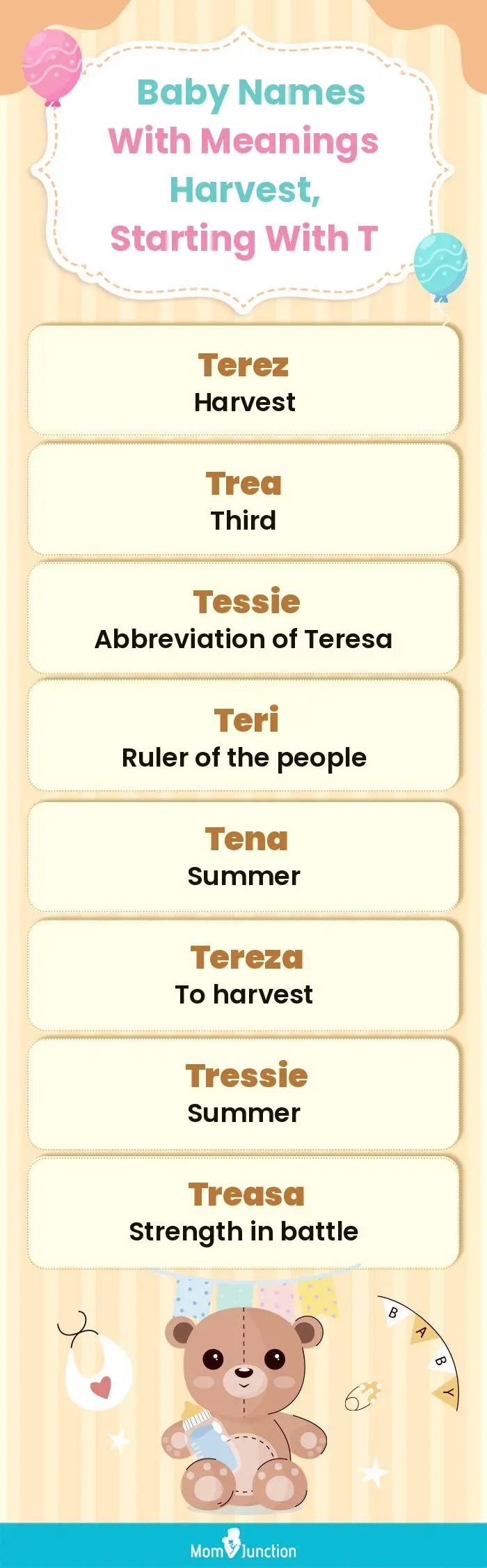 Baby Names with Meanings Harvest, Starting With T(infographic)
