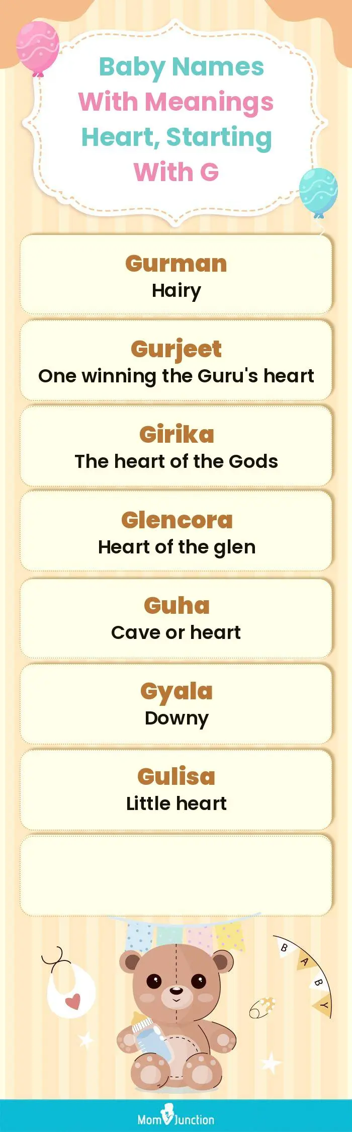  Baby Names with Meanings Heart, Starting With G(infographic)