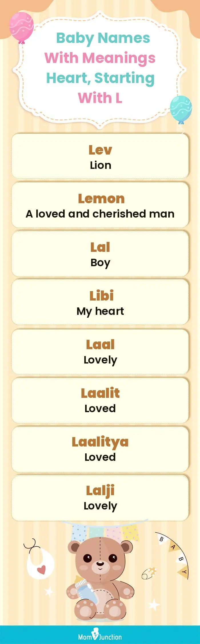  Baby Names with Meanings Heart, Starting With L(infographic)