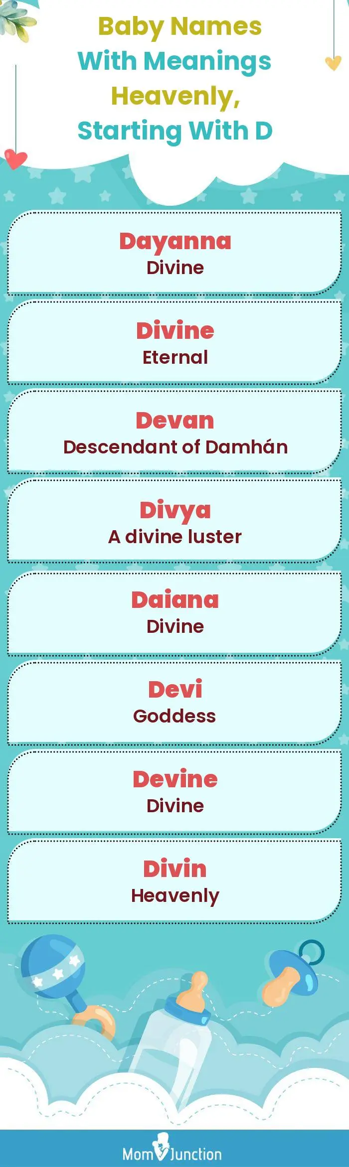  Baby Names with Meanings Heavenly, Starting With D(infographic)