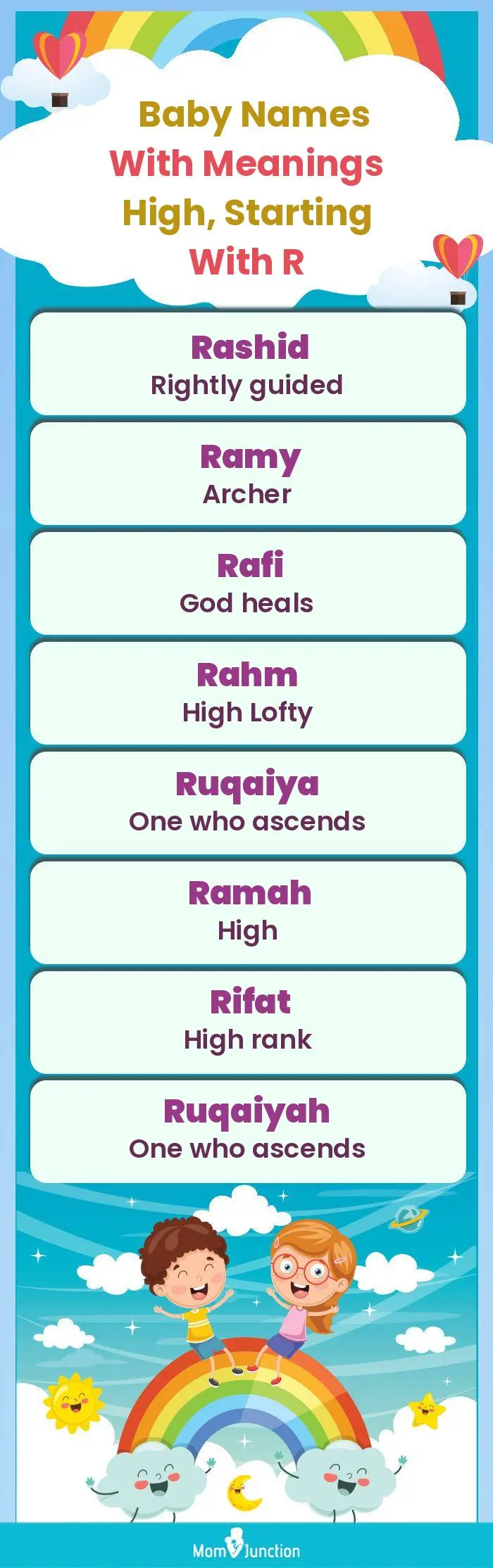  Baby Names with Meanings High, Starting With R(infographic)