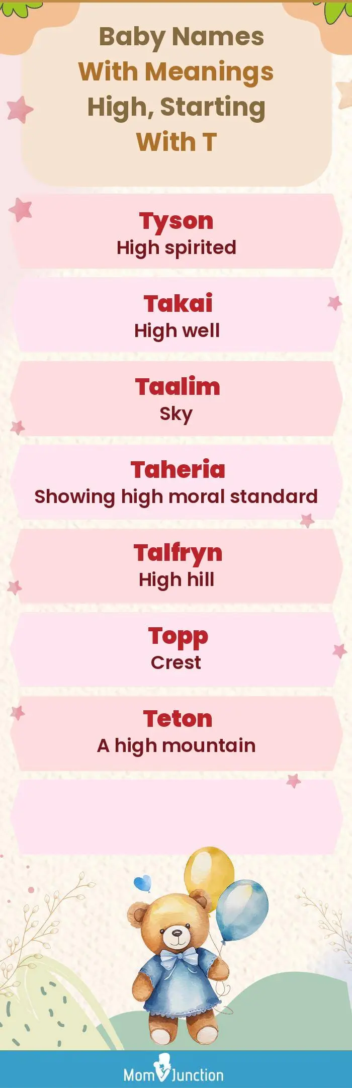  Baby Names with Meanings High, Starting With T(infographic)