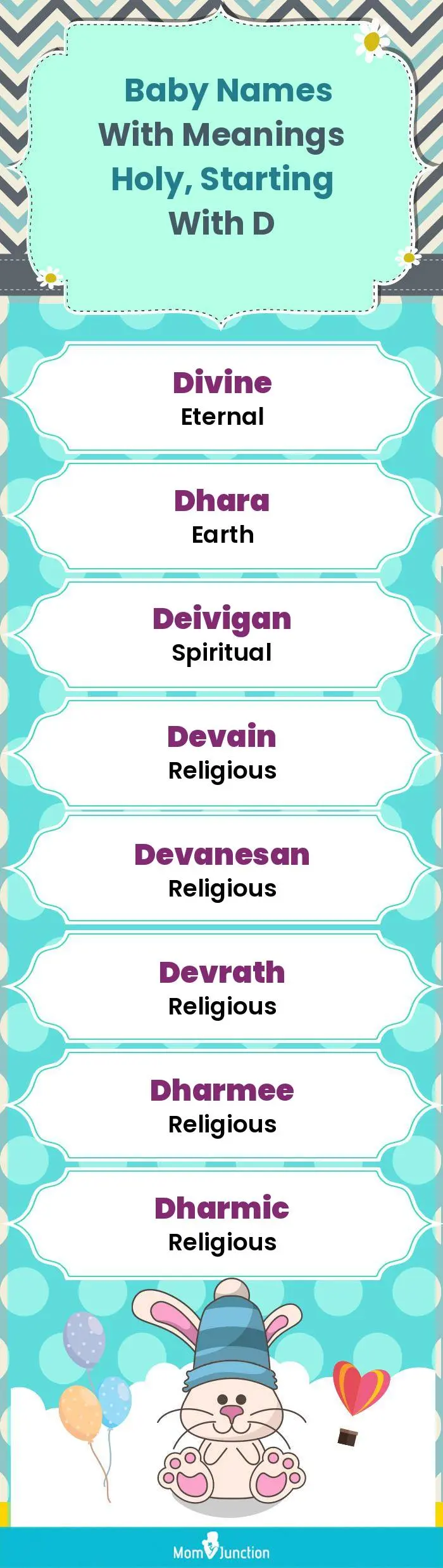  Baby Names with Meanings Holy, Starting With D(infographic)