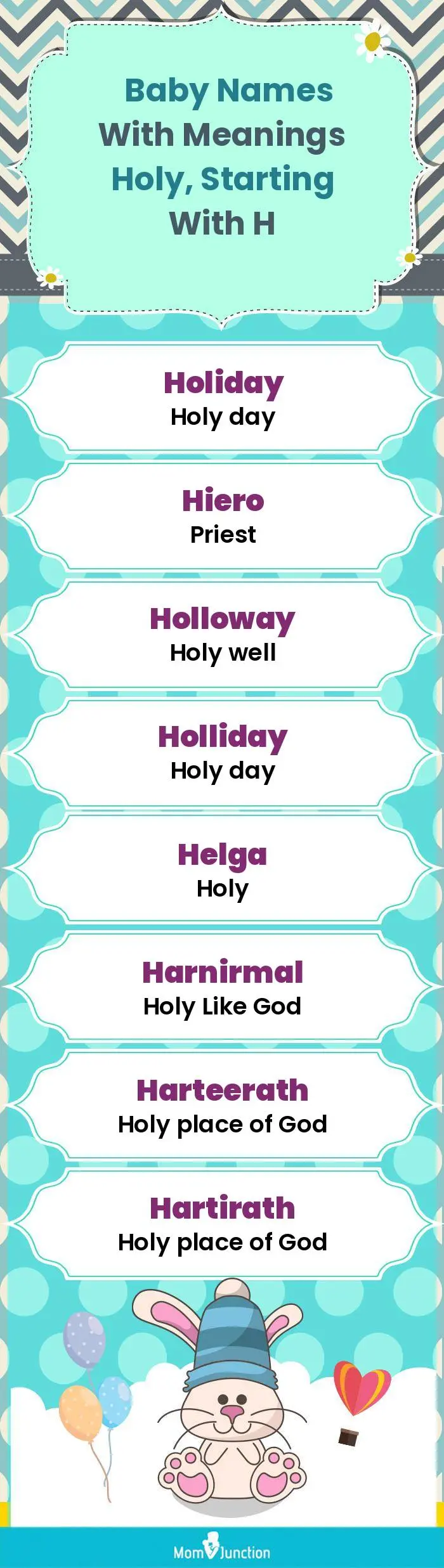  Baby Names with Meanings Holy, Starting With H(infographic)