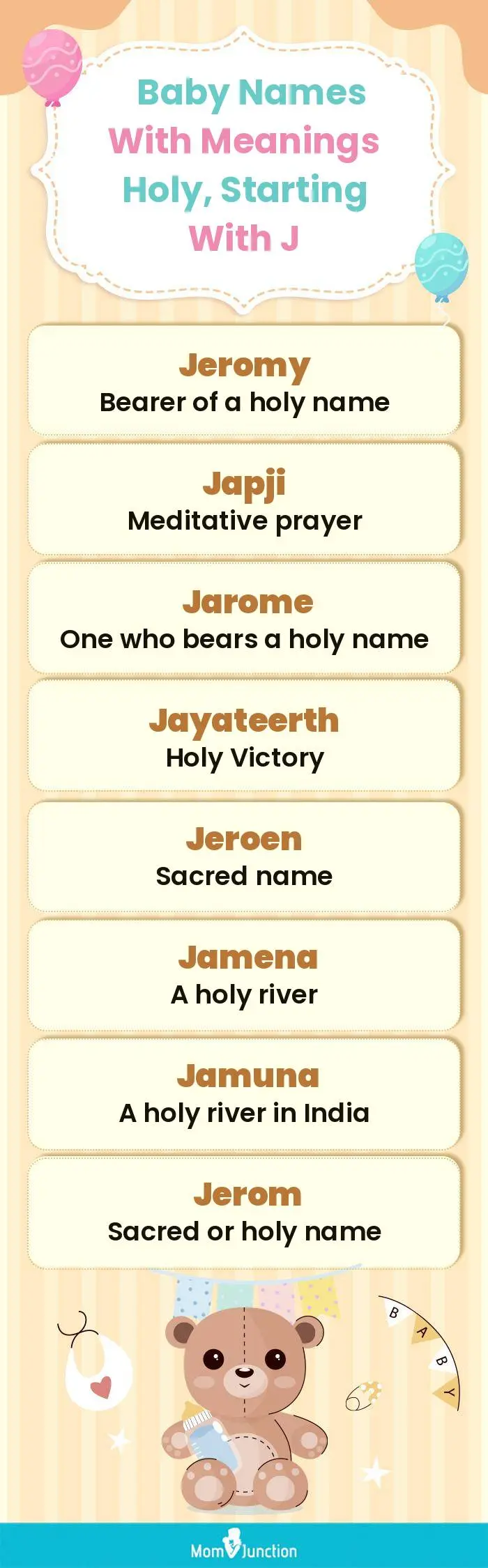  Baby Names with Meanings Holy, Starting With J(infographic)