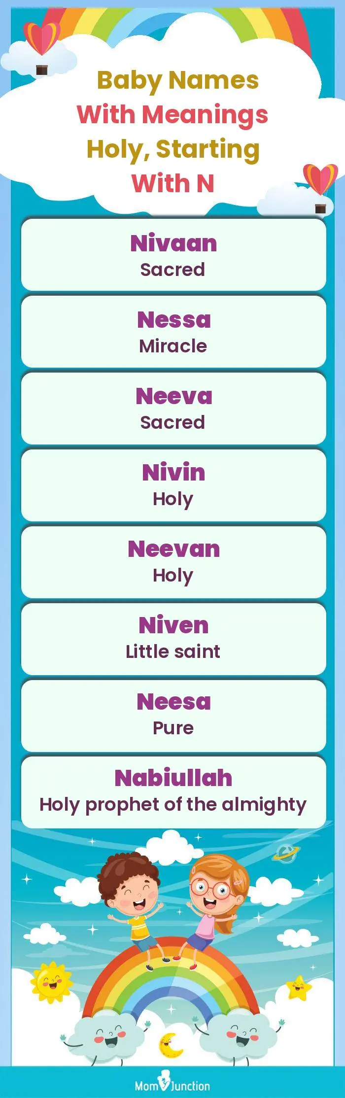  Baby Names with Meanings Holy, Starting With N(infographic)