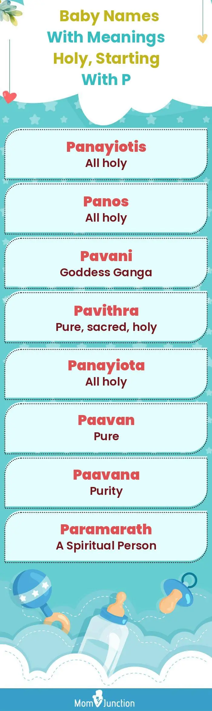  Baby Names with Meanings Holy, Starting With P(infographic)