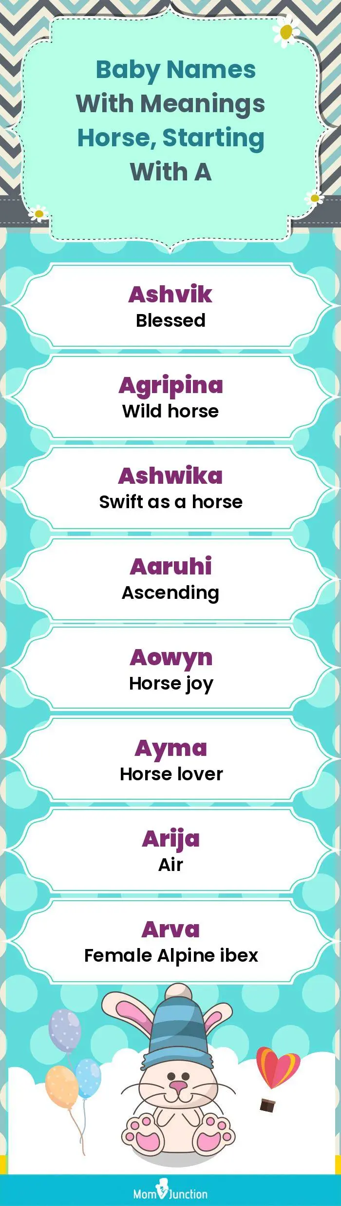  Baby Names with Meanings Horse, Starting With A(infographic)