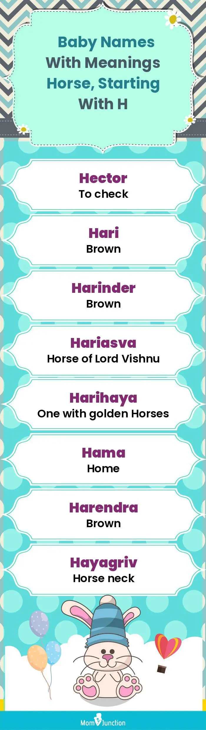  Baby Names with Meanings Horse, Starting With H(infographic)