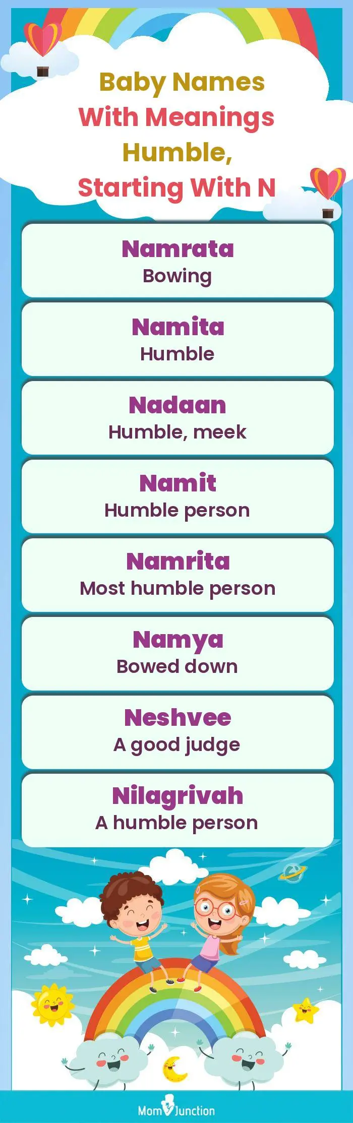  Baby Names with Meanings Humble, Starting With N(infographic)