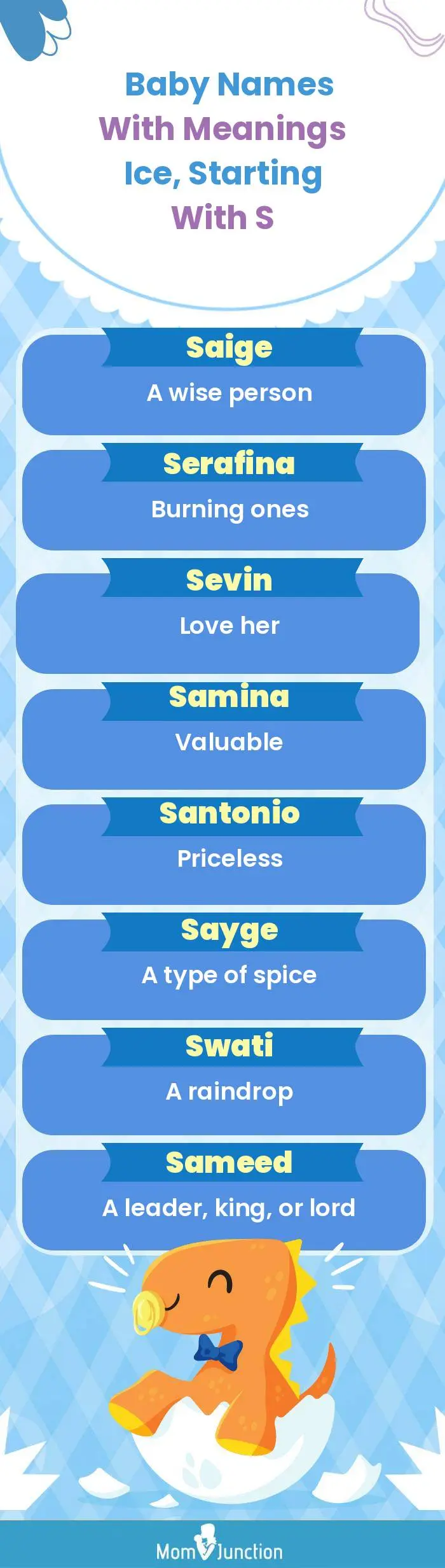  Baby Names with Meanings Ice, Starting With S(infographic)