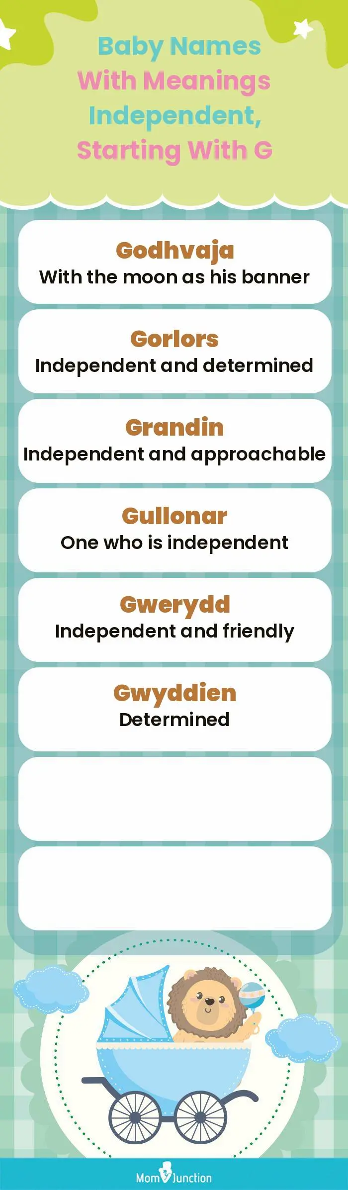  Baby Names with Meanings Independent, Starting With G(infographic)