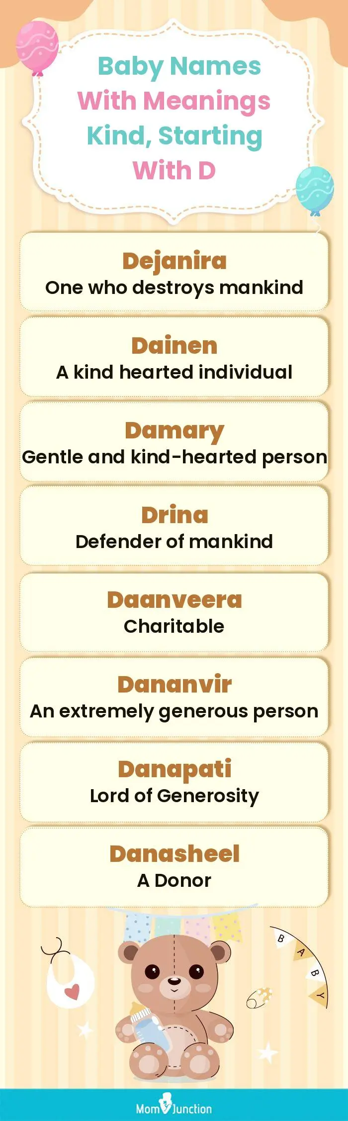  Baby Names with Meanings Kind, Starting With D(infographic)