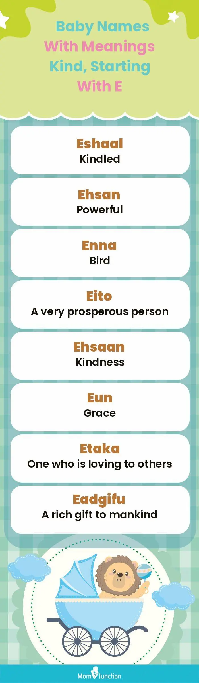  Baby Names with Meanings Kind, Starting With E(infographic)