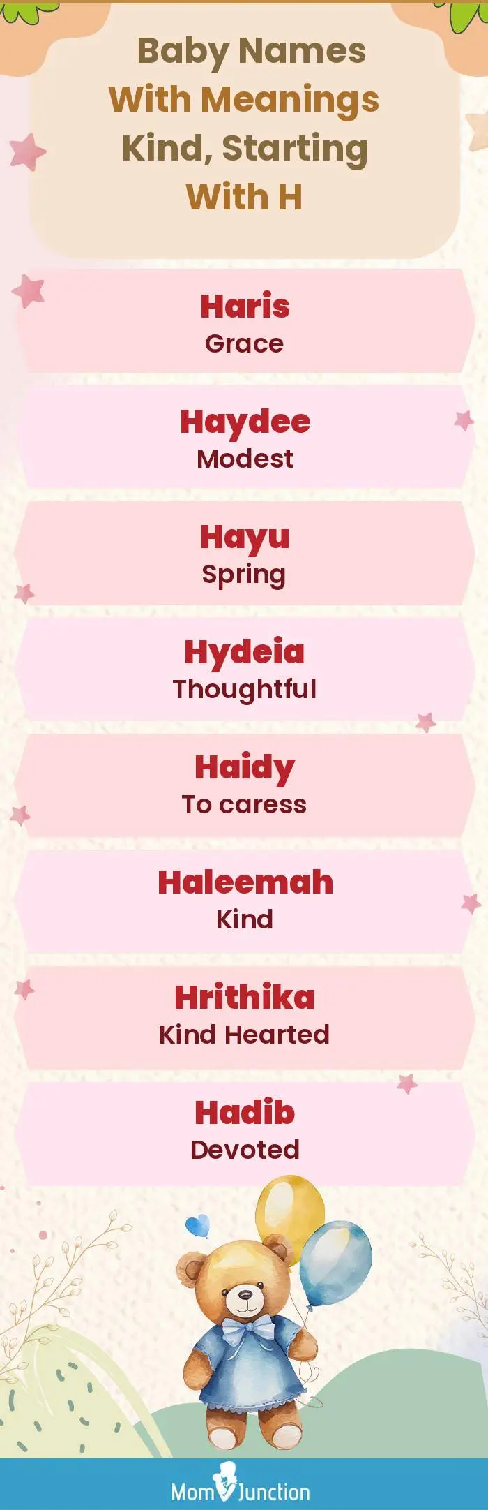  Baby Names with Meanings Kind, Starting With H(infographic)