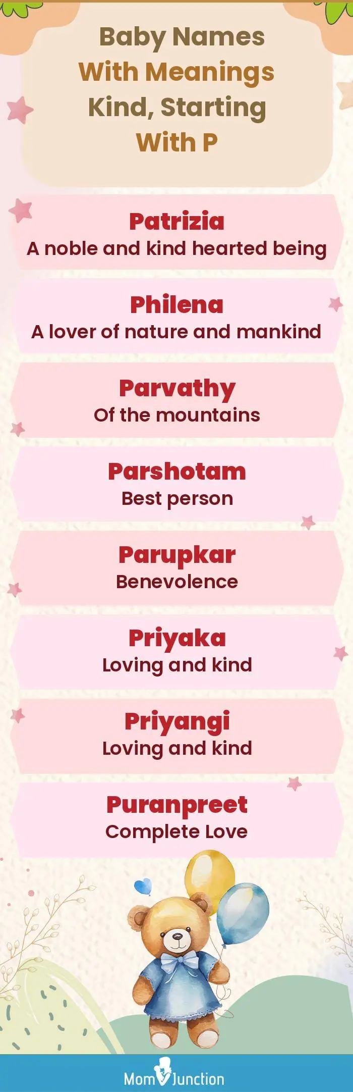  Baby Names with Meanings Kind, Starting With P(infographic)