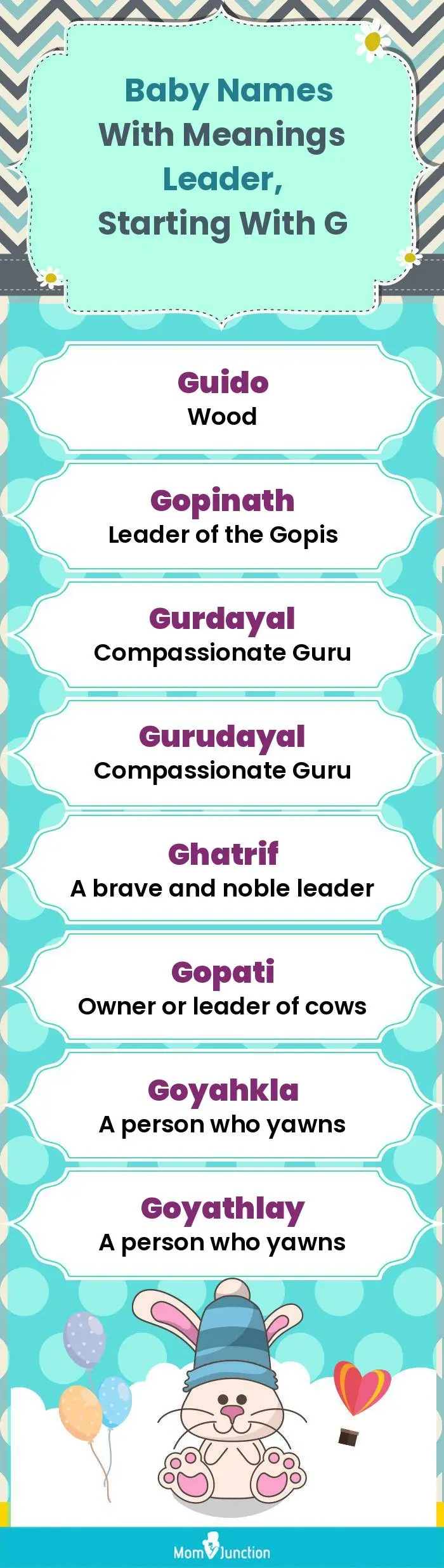  Baby Names with Meanings Leader, Starting With G(infographic)