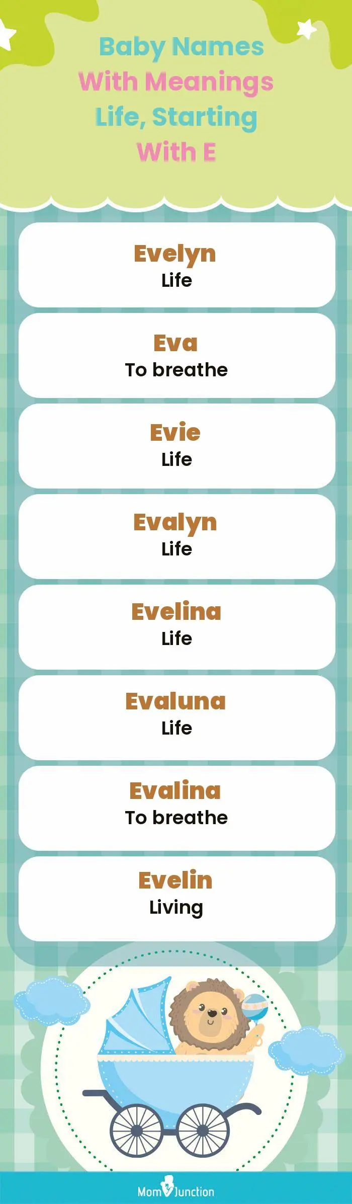  Baby Names with Meanings Life, Starting With E(infographic)