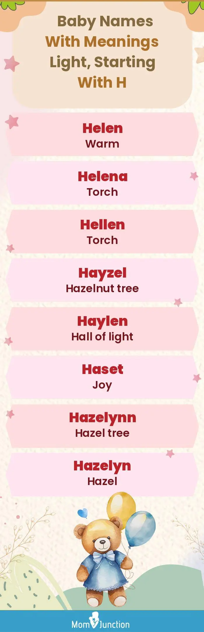  Baby Names with Meanings Light, Starting With H(infographic)