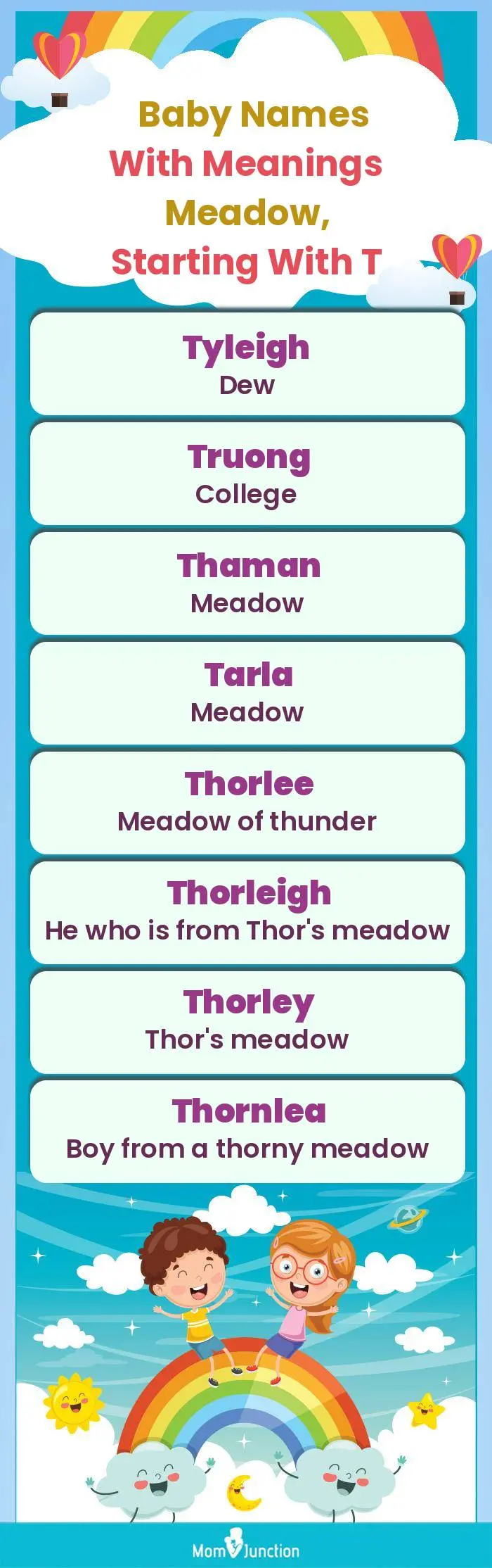  Baby Names with Meanings Meadow, Starting With T(infographic)