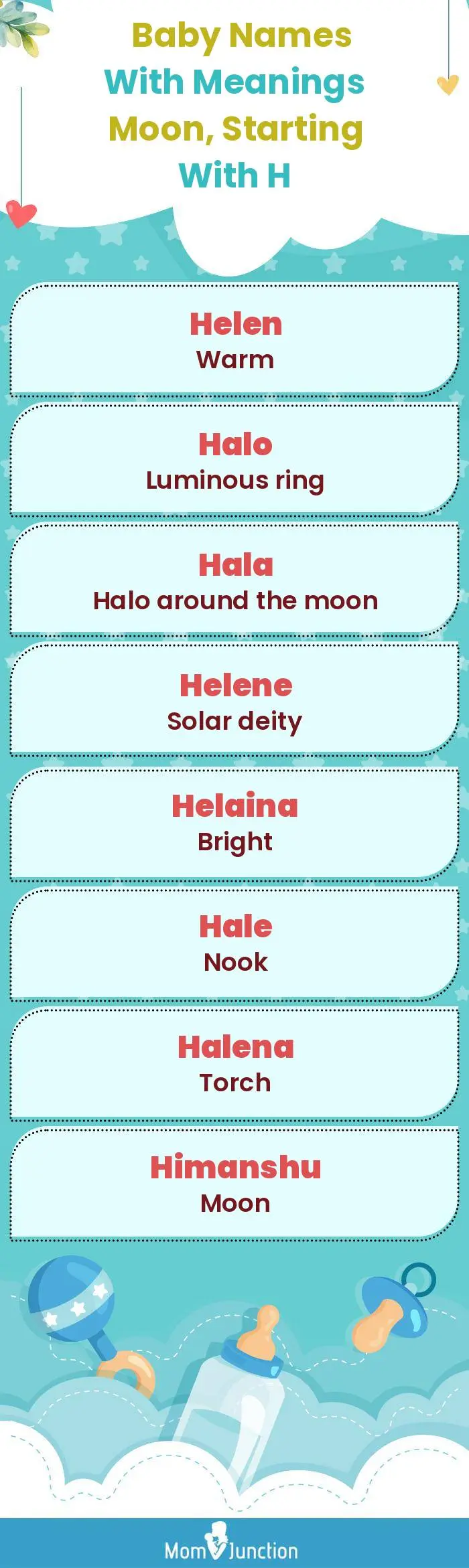  Baby Names with Meanings Moon, Starting With H(infographic)