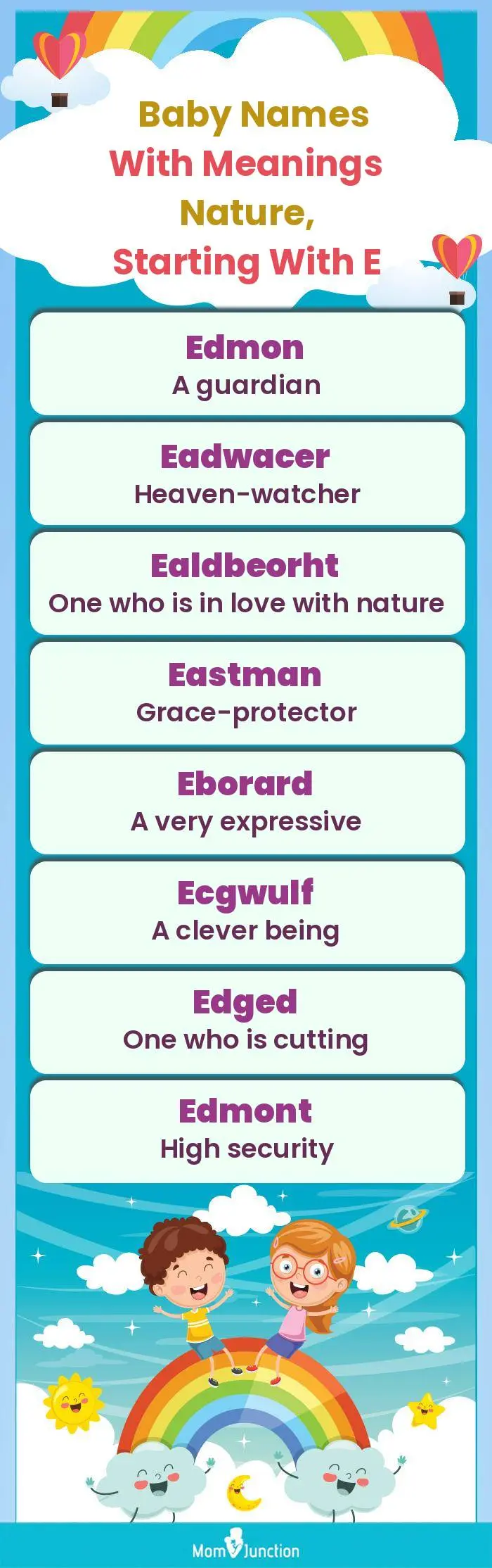  Baby Names with Meanings Nature, Starting With E(infographic)