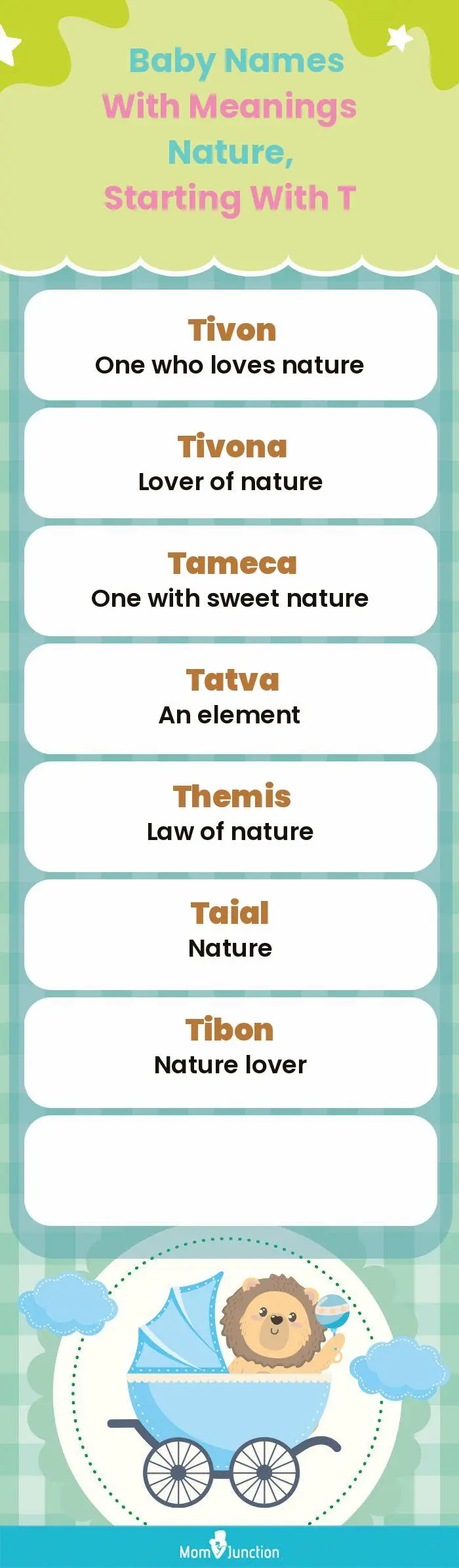  Baby Names with Meanings Nature, Starting With T(infographic)