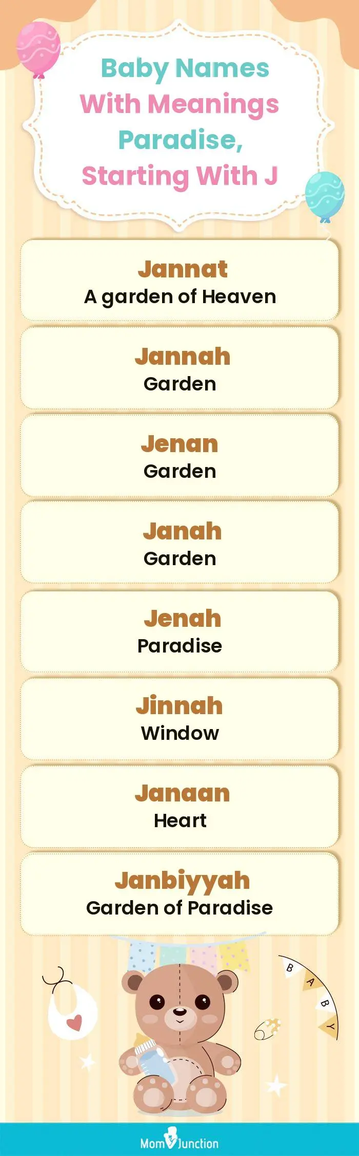  Baby Names with Meanings Paradise, Starting With J(infographic)