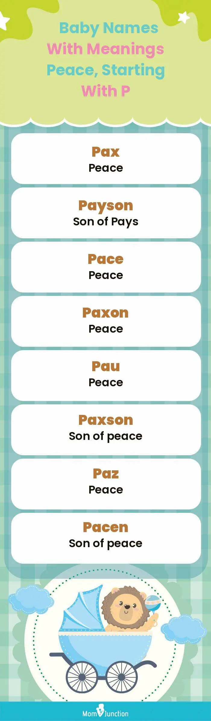  Baby Names with Meanings Peace, Starting With P(infographic)