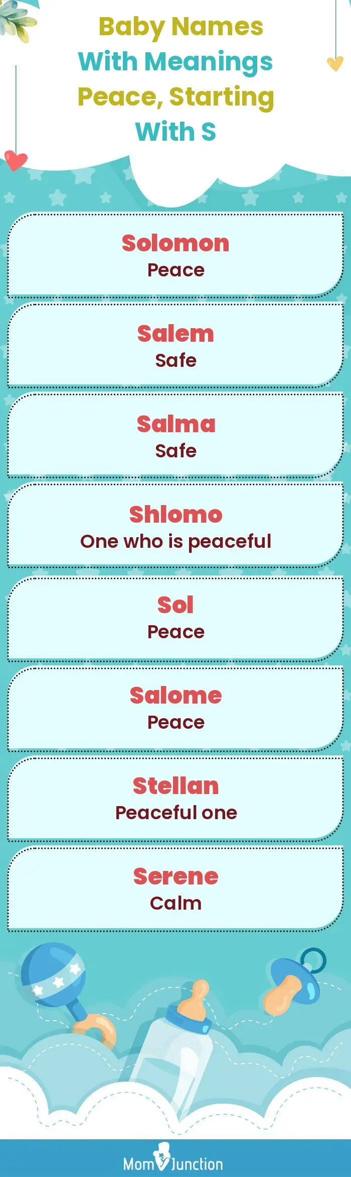  Baby Names with Meanings Peace, Starting With S(infographic)