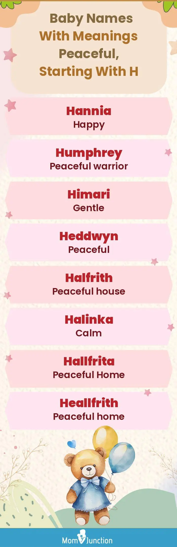  Baby Names with Meanings Peaceful, Starting With H(infographic)