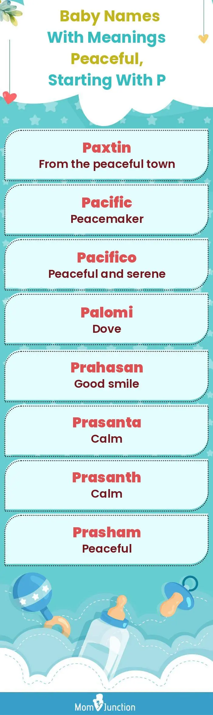  Baby Names with Meanings Peaceful, Starting With P(infographic)