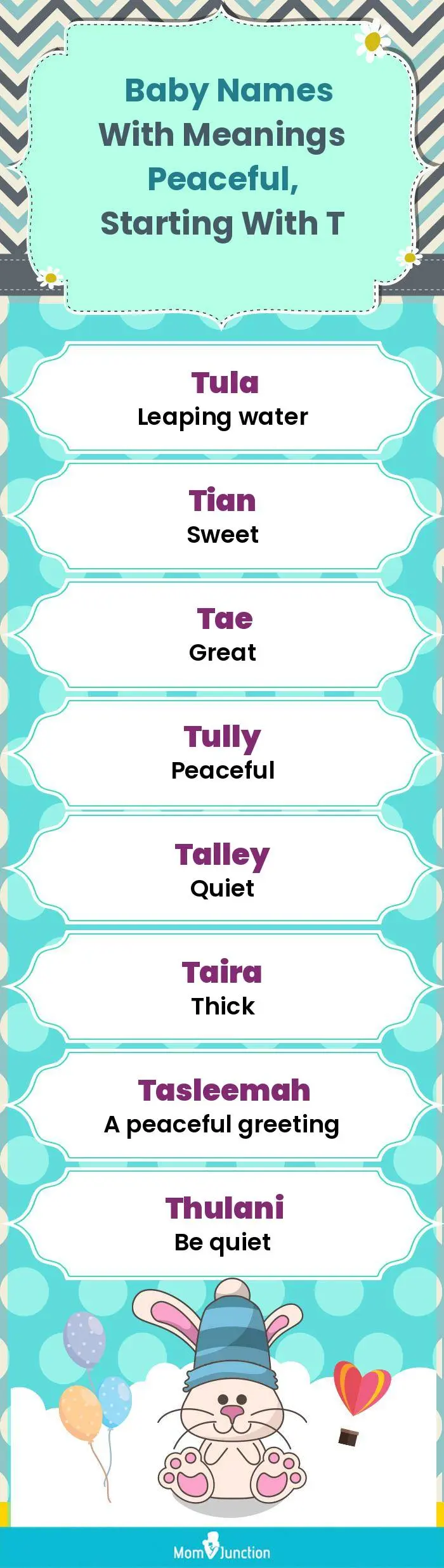  Baby Names with Meanings Peaceful, Starting With T(infographic)