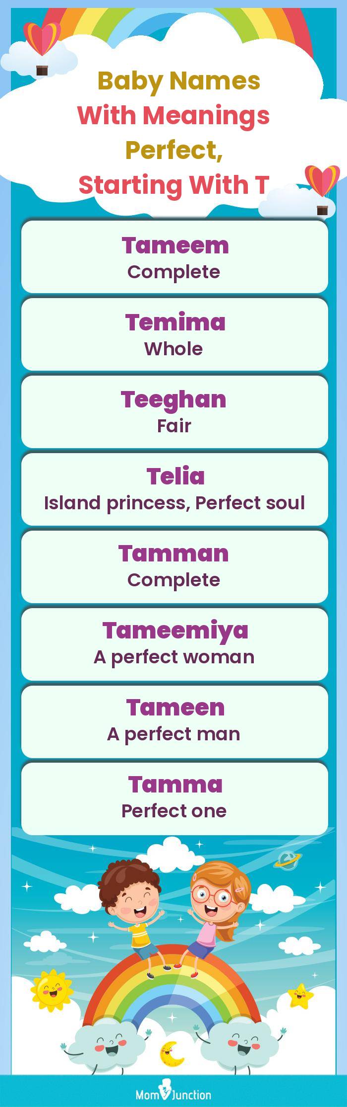  Baby Names with Meanings Perfect, Starting With T(infographic)