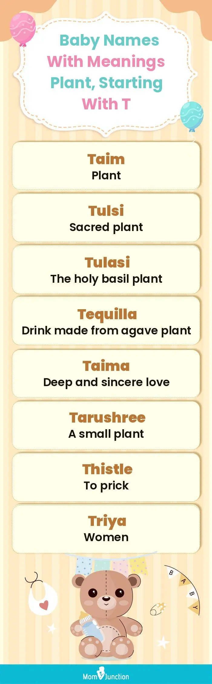  Baby Names with Meanings Plant, Starting With T(infographic)