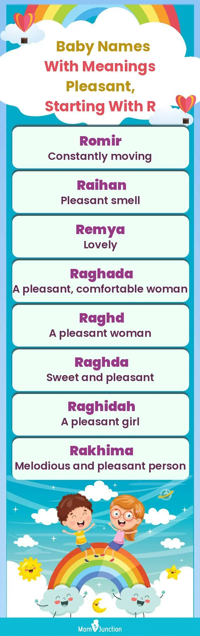  Baby Names with Meanings Pleasant, Starting With R(infographic)