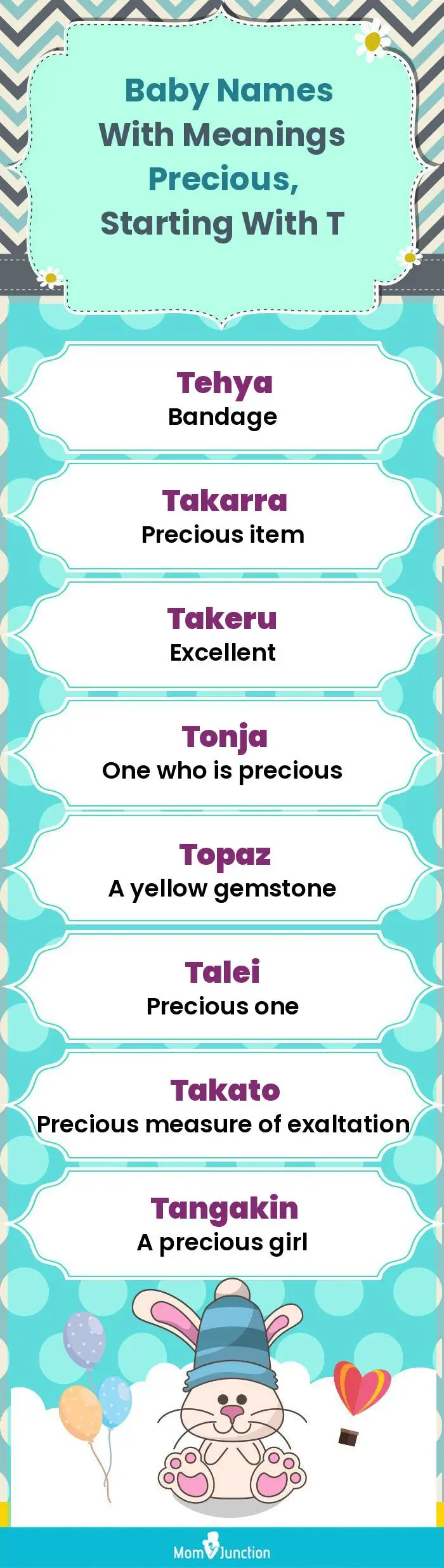  Baby Names with Meanings Precious, Starting With T(infographic)