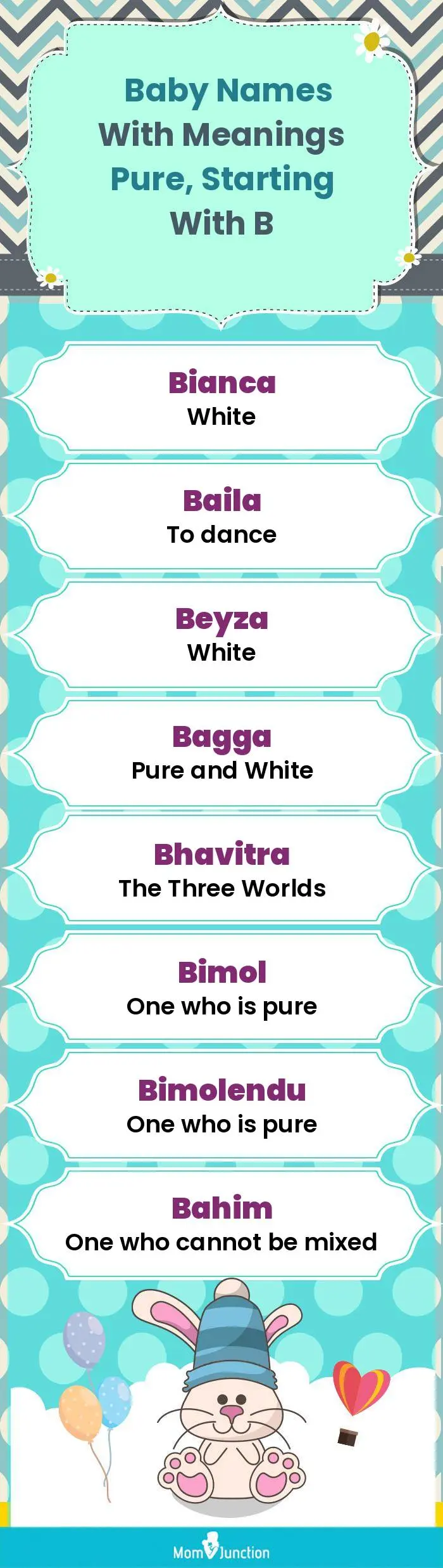  Baby Names with Meanings Pure, Starting With B(infographic)