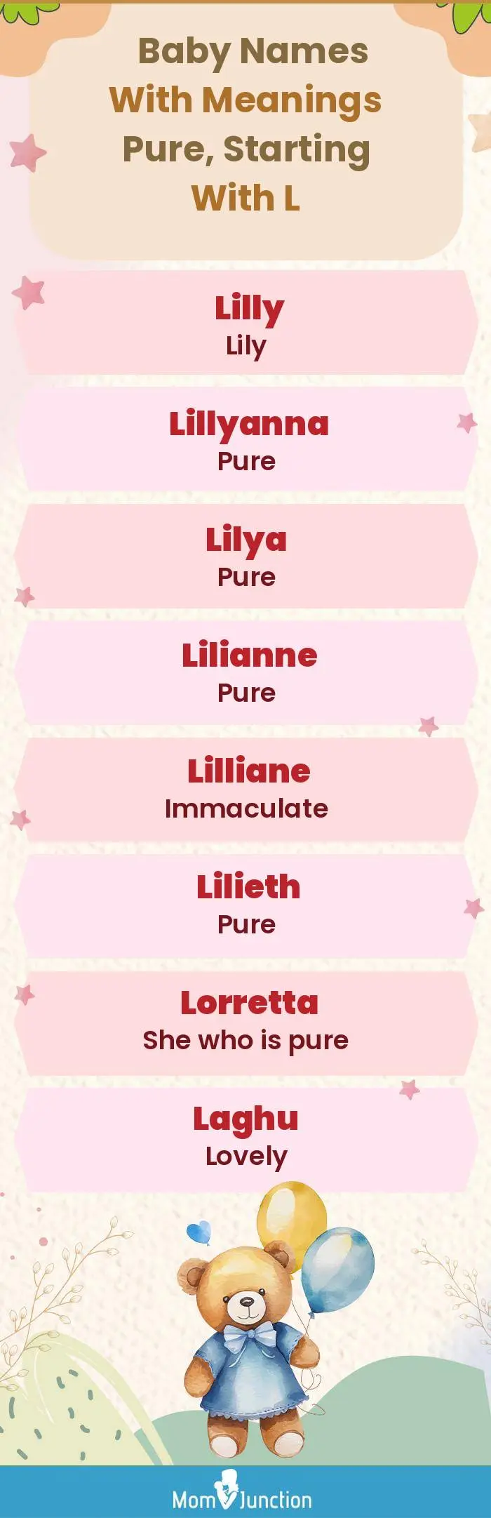  Baby Names with Meanings Pure, Starting With L(infographic)